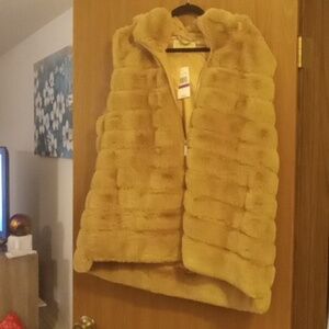 Michael Kors new XXL tan vest hooded quilted